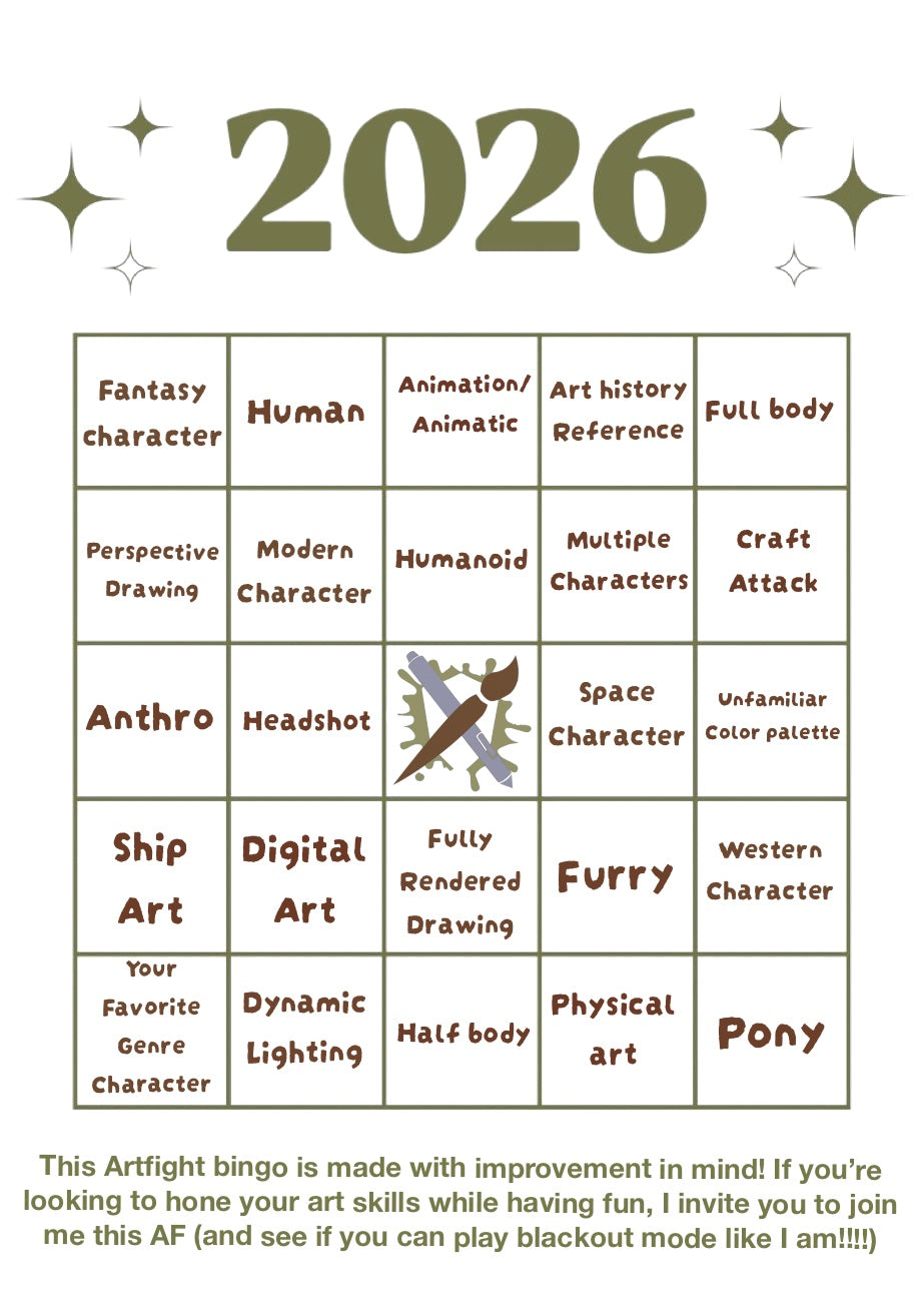 Artfight BINGO Freebie